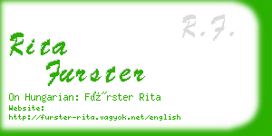 rita furster business card